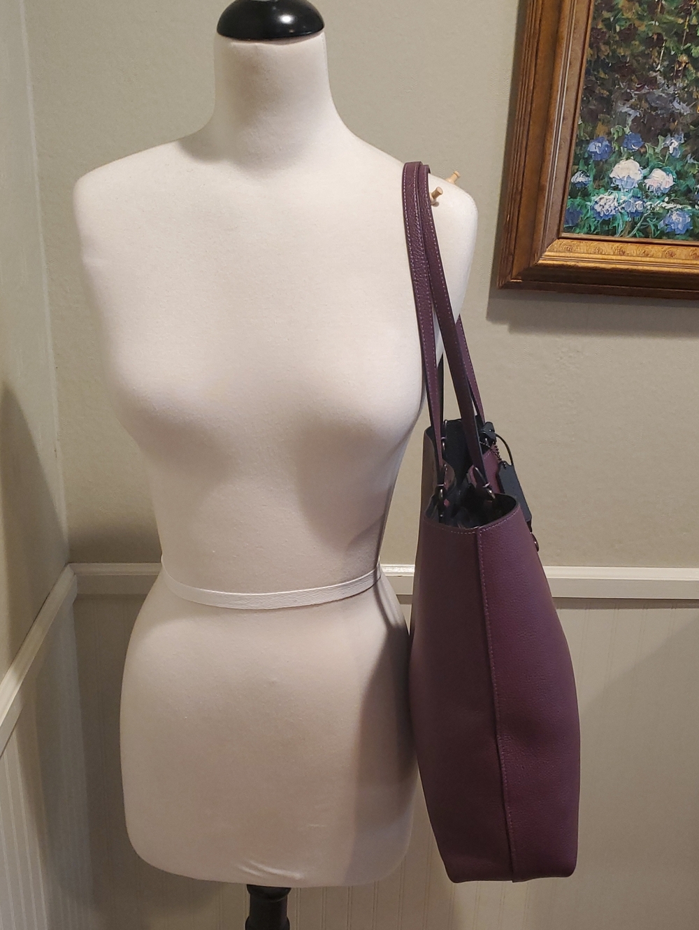 Like NEW Coach Plaza Tote In Boysenberry - Picture 5 of 14